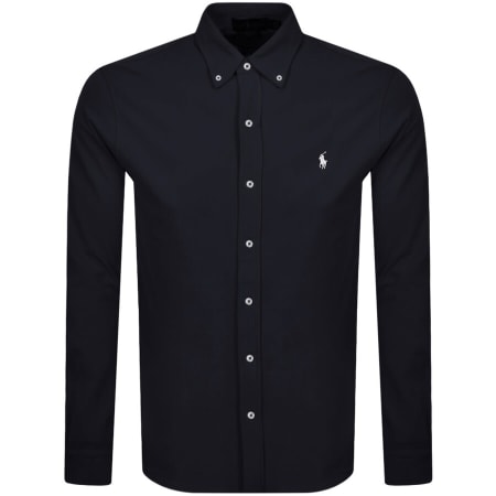 Ralph Lauren Featherweight Mesh Shirt Navy | Mainline Menswear us